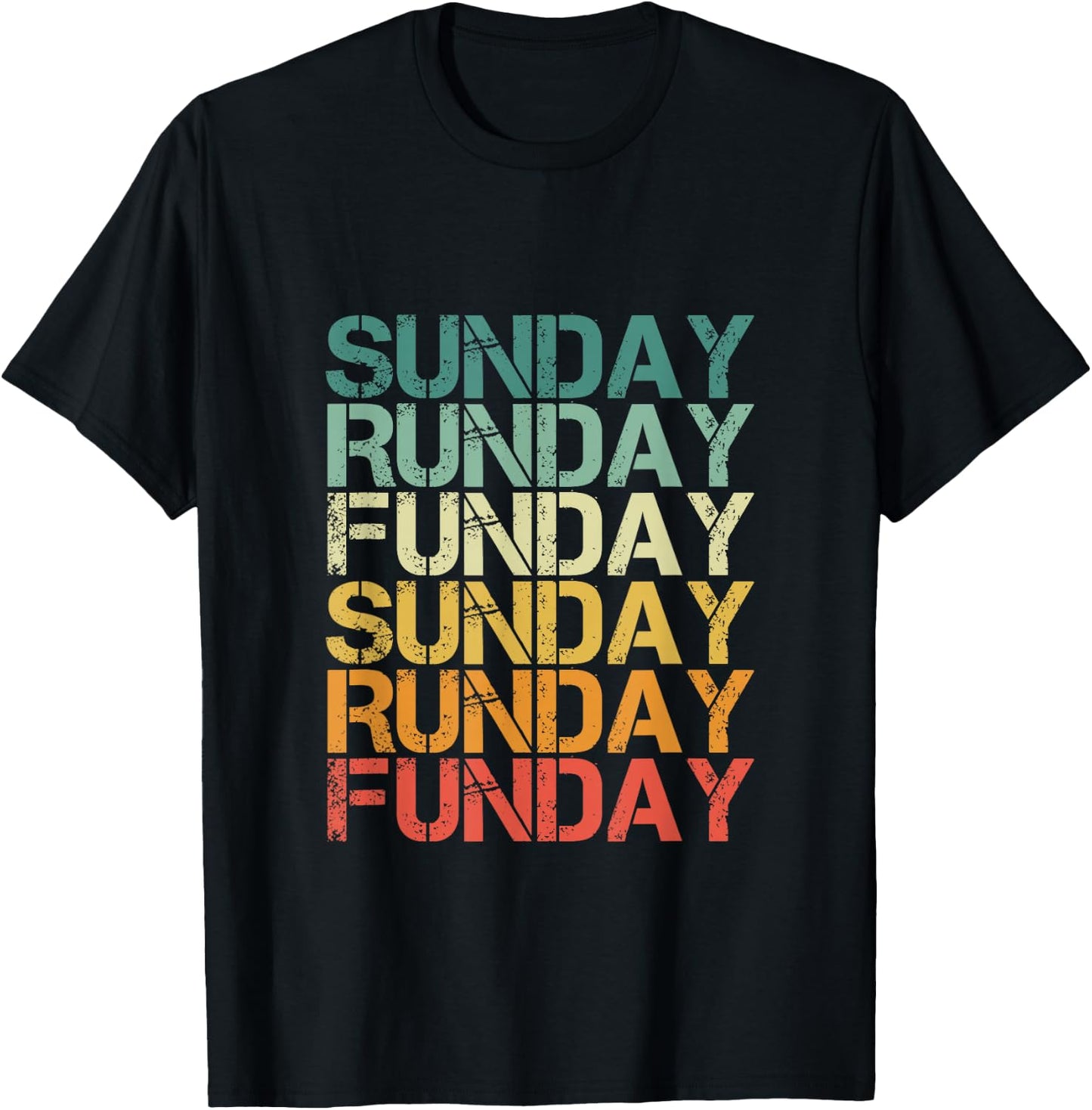 Sunday Runday Funday - Vintage Retro Fitness Sport T-Shirt - T-Shirt | Black