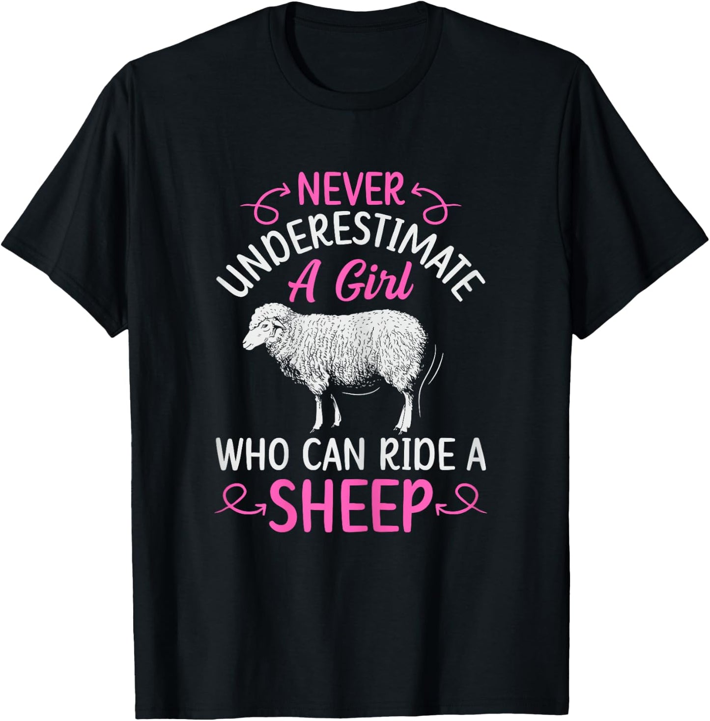 Youth Rodeo Mutton Busting Design for a Mutton Busting Girl T-Shirt - T-Shirt | Black
