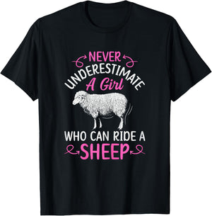 Youth Rodeo Mutton Busting Design for a Mutton Busting Girl T-Shirt - T-Shirt | Black