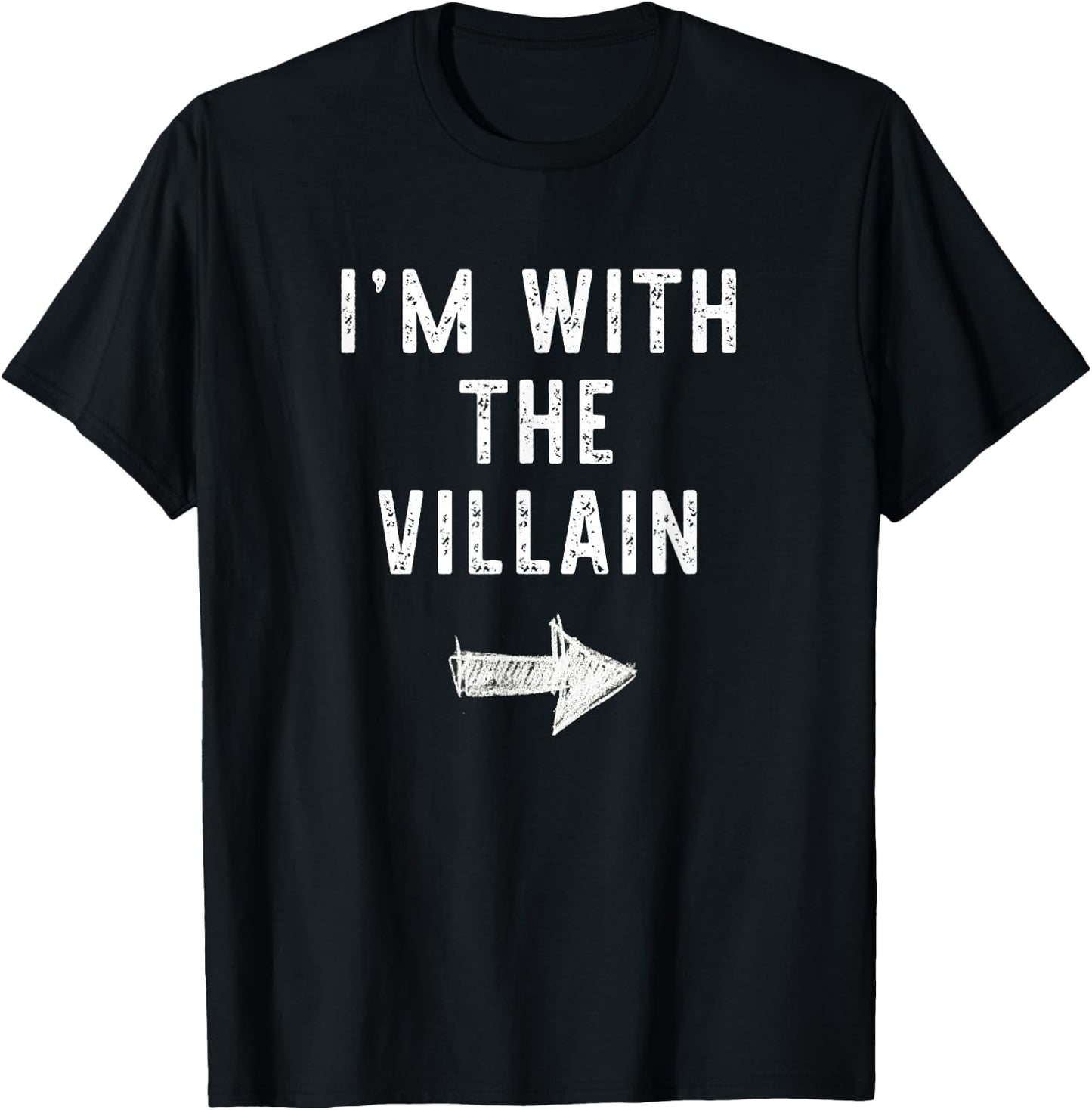 I’m With The Villain Funny Halloween Couple Costume T-Shirt - T-Shirt | Black
