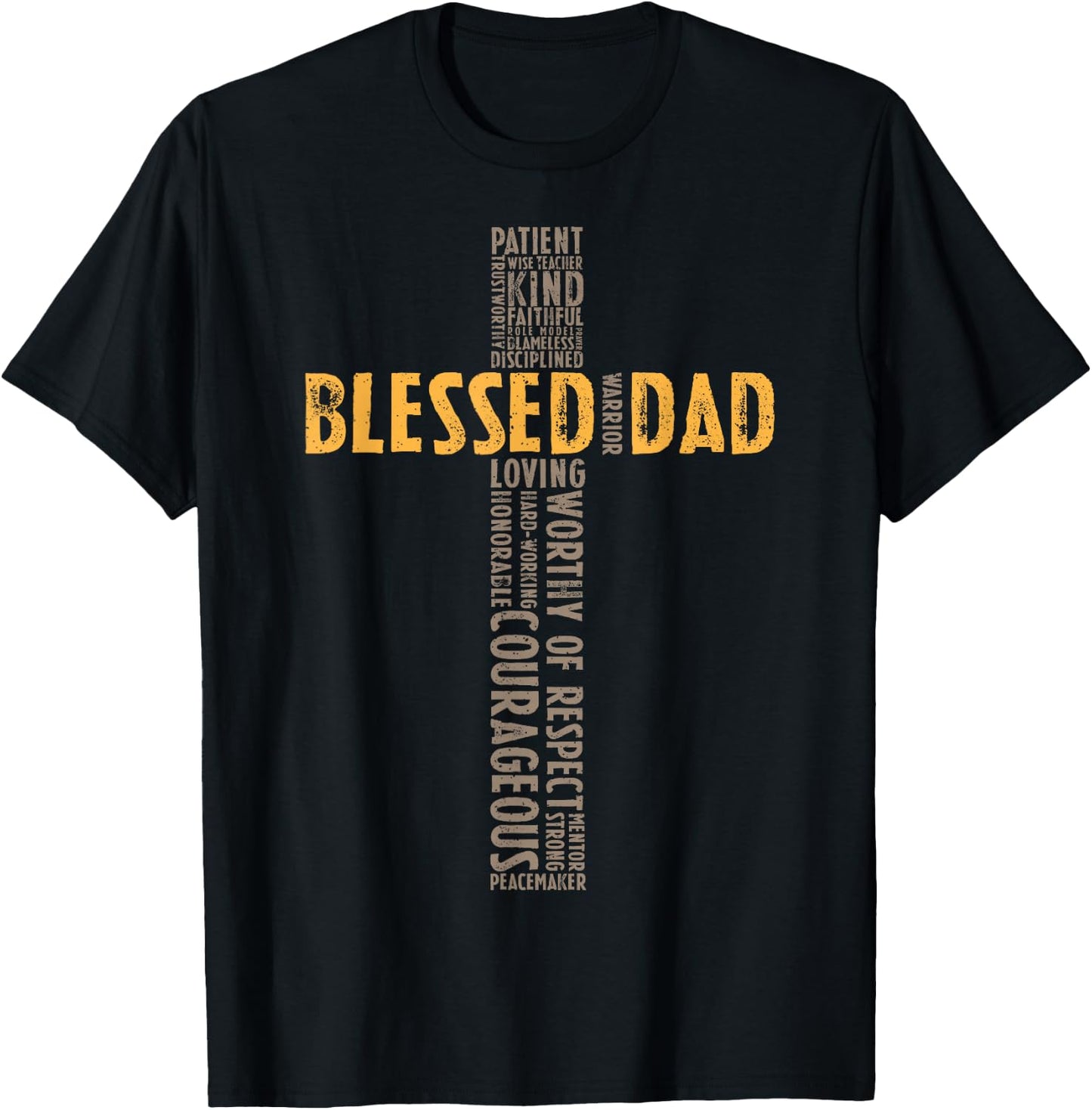 Father's Day Dad Husband Blessed Dad Christian T-Shirt - T-Shirt | Black
