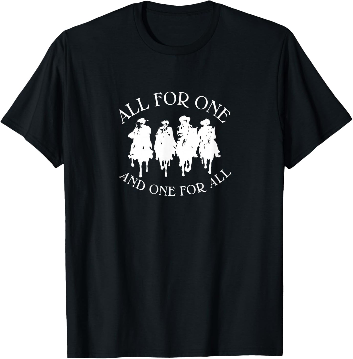 All for One Three Musketeers Dumas T-Shirt - T-Shirt | Black