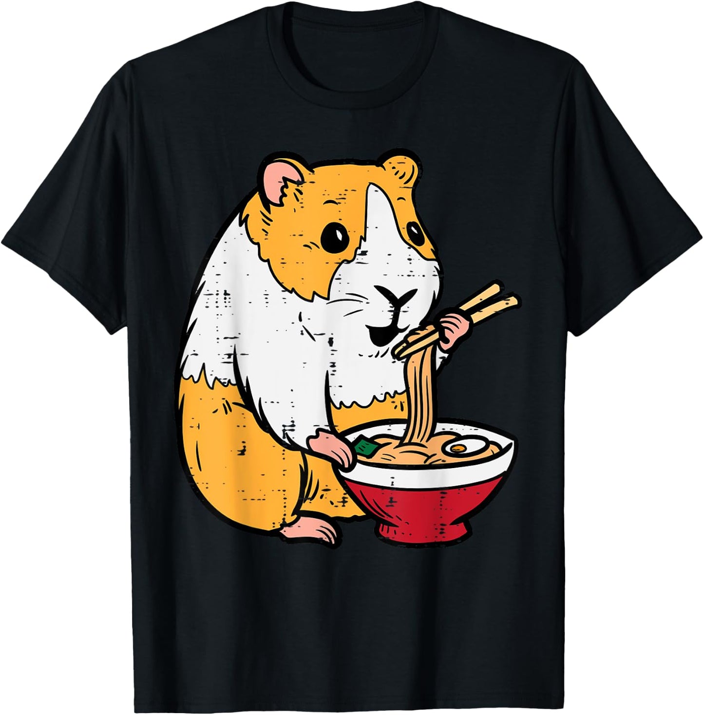 Guinea Pig Ramen Kawaii Cavy Anime Japanese Men Kids Women T-Shirt - T-Shirt | Black
