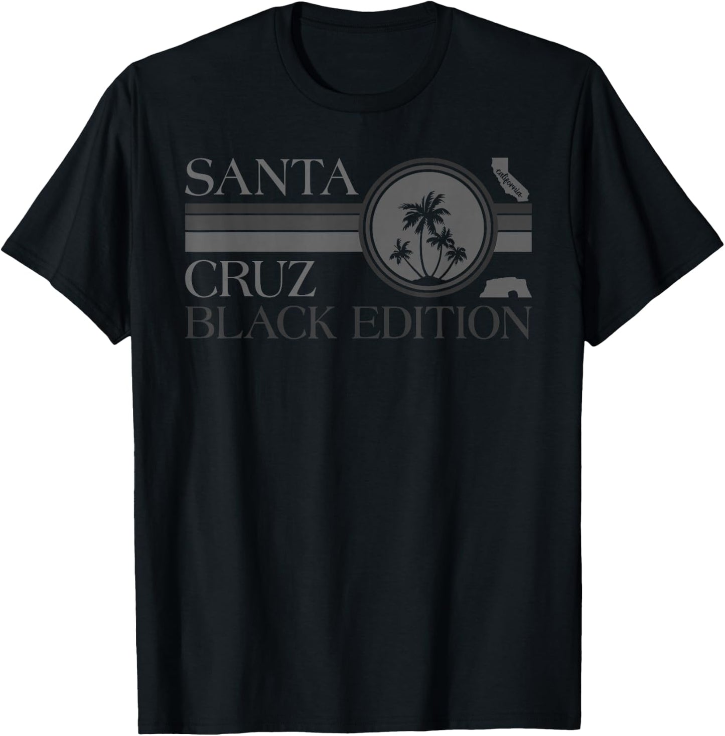 Santa Cruz CA California Black Edition Surfer , black T-Shirt - T-Shirt | Black