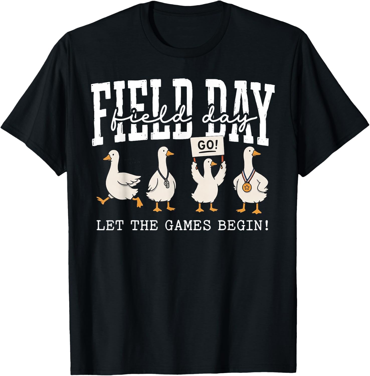 Field Day Let The Games Begin Goose Athlete T-Shirt - T-Shirt | Black