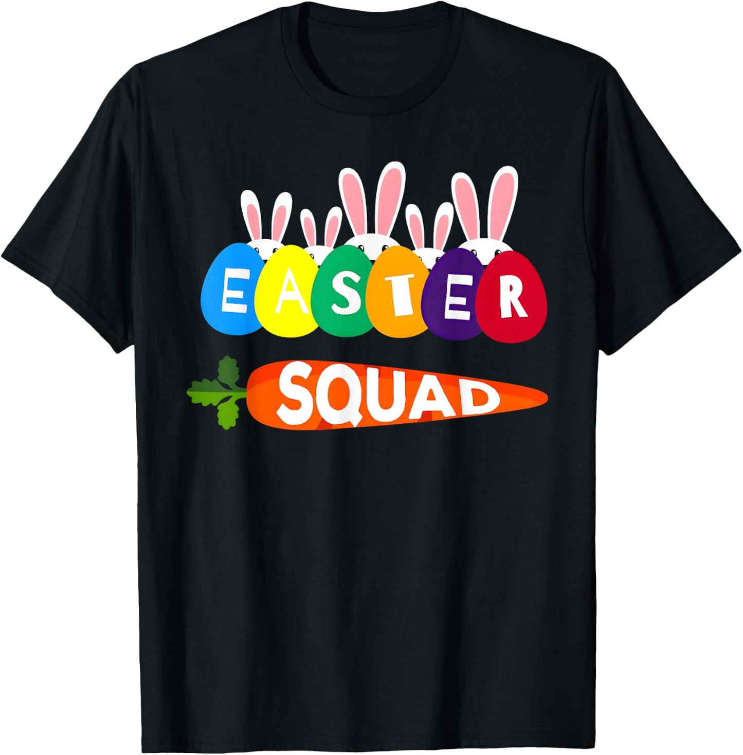 Easter Squad Family Matching Easter Day Bunny Egg Hunt Group T-Shirt - T-Shirt | Black