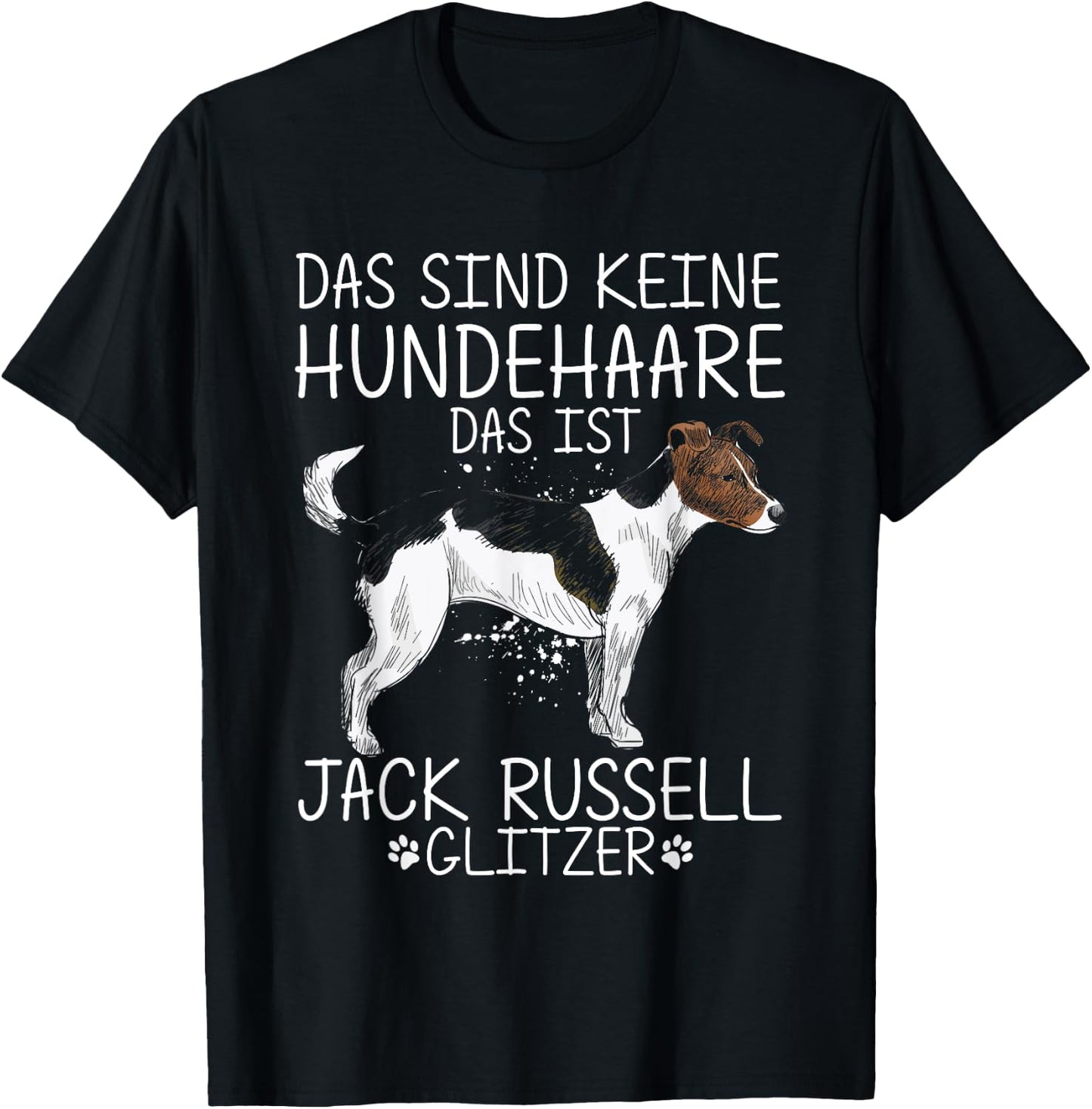 Jack Russell Terrier Hund Glitzer Geschenk Hundeliebhaber T-Shirt - T-Shirt | Black
