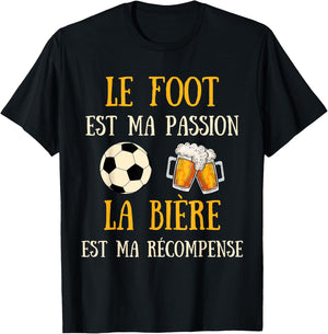 Men's Football Humour Football Gift Humorous Beer T-Shirt - T-Shirt | Black