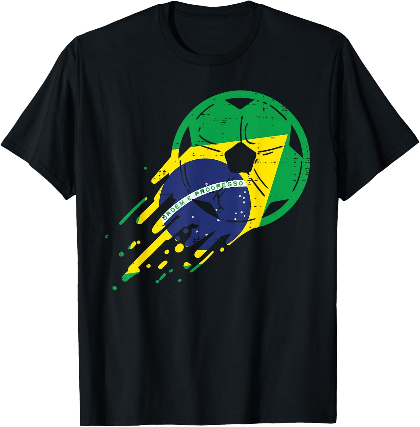 Brazil Flag Brazilian Soccer Football Fan Men Women Kids T-Shirt - T-Shirt | Black
