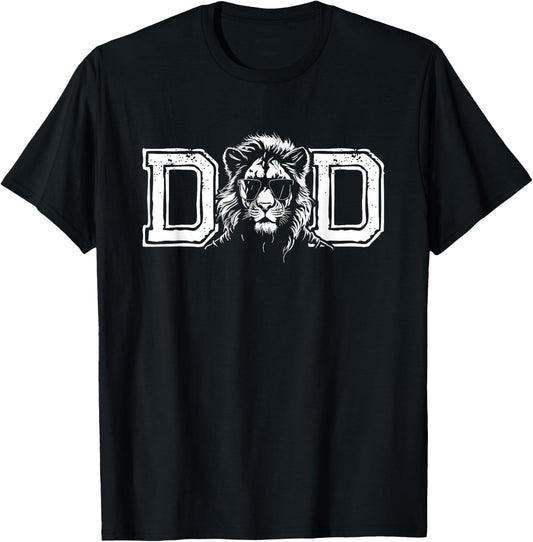 Dad Awesome Lion King Sunglasses - Father's Day Birthday T-Shirt - T-Shirt | Black