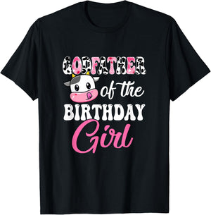 Godfather Of The Birthday Girl Farm Cow 1St Birthday Girl T-Shirt - T-Shirt | Black