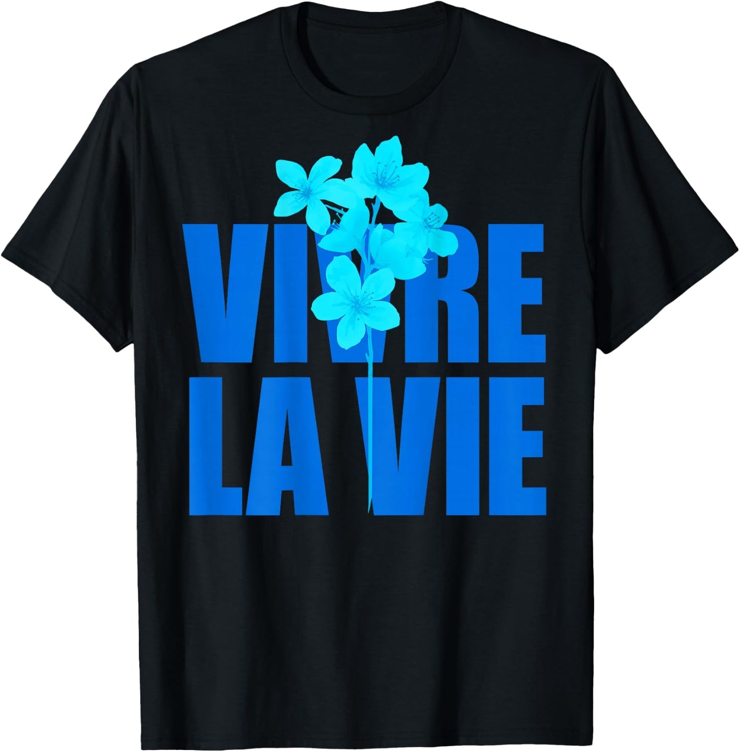 VIVRE LA VIE X LIVELIFE Clo. Lebe dein Leben - Backprint , black T-Shirt - T-Shirt | Black