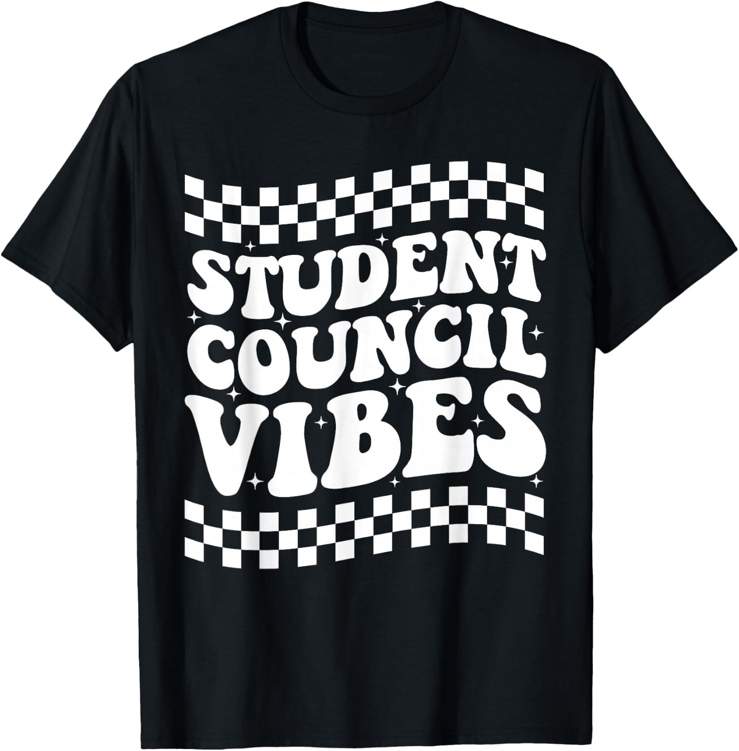 Student Council Vibes Retro Groovy School Student Council T-Shirt - T-Shirt | Black