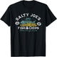 Salty Joe's Fish and Chips Logo Surf Shop Graphic T-Shirt - T-Shirt | Black