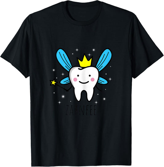 Tooth Fairy Carnival Party Costume Fancy Dress Teeth , White T-Shirt - T-Shirt | Black