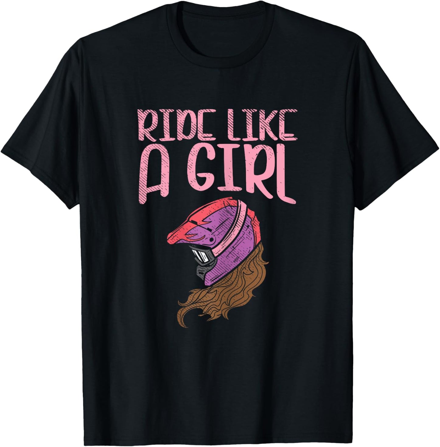 Ride Like A Girl Motocross Dirt Bike Motorcycle Racing Gift T-Shirt - T-Shirt | Black