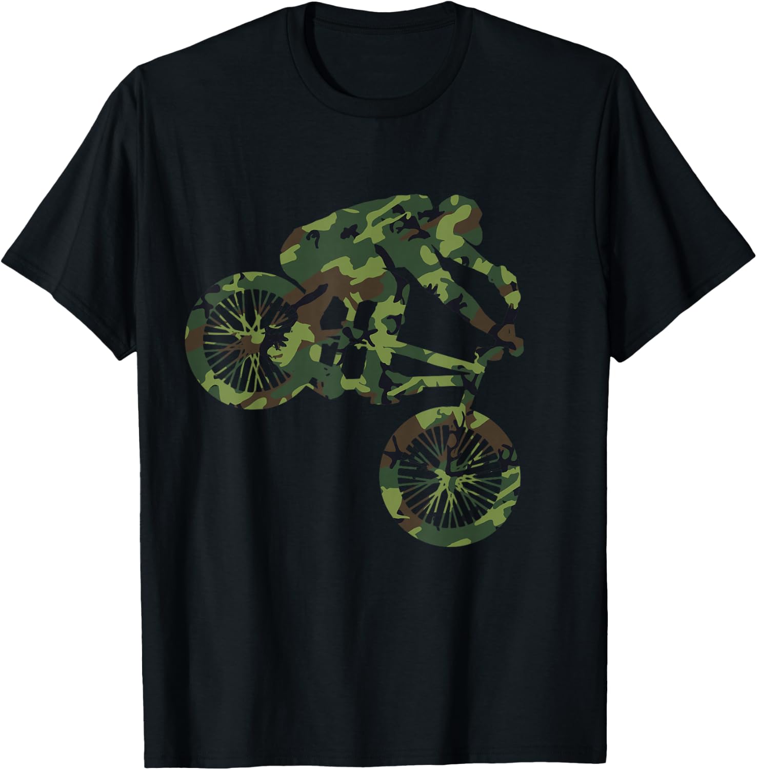 BMX Camouflage Camo Bike Bicycle BMXer Gift T-Shirt - T-Shirt | Black