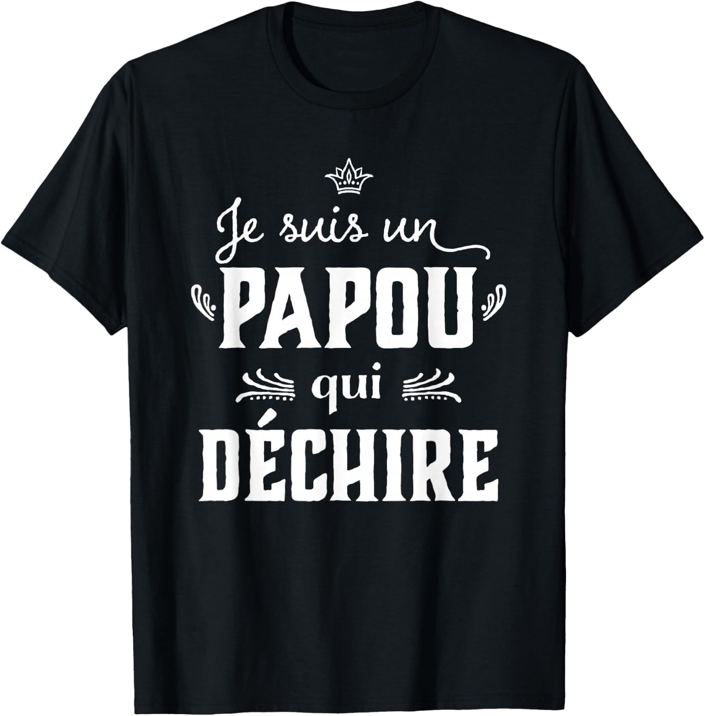 Grandpa Papou qui rips Humour Father's Day 2025 T-Shirt - T-Shirt | Black
