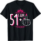 I Am 51 Plus 1 Middle Finger 51st Women's Birthday Funny T-Shirt - T-Shirt | Black