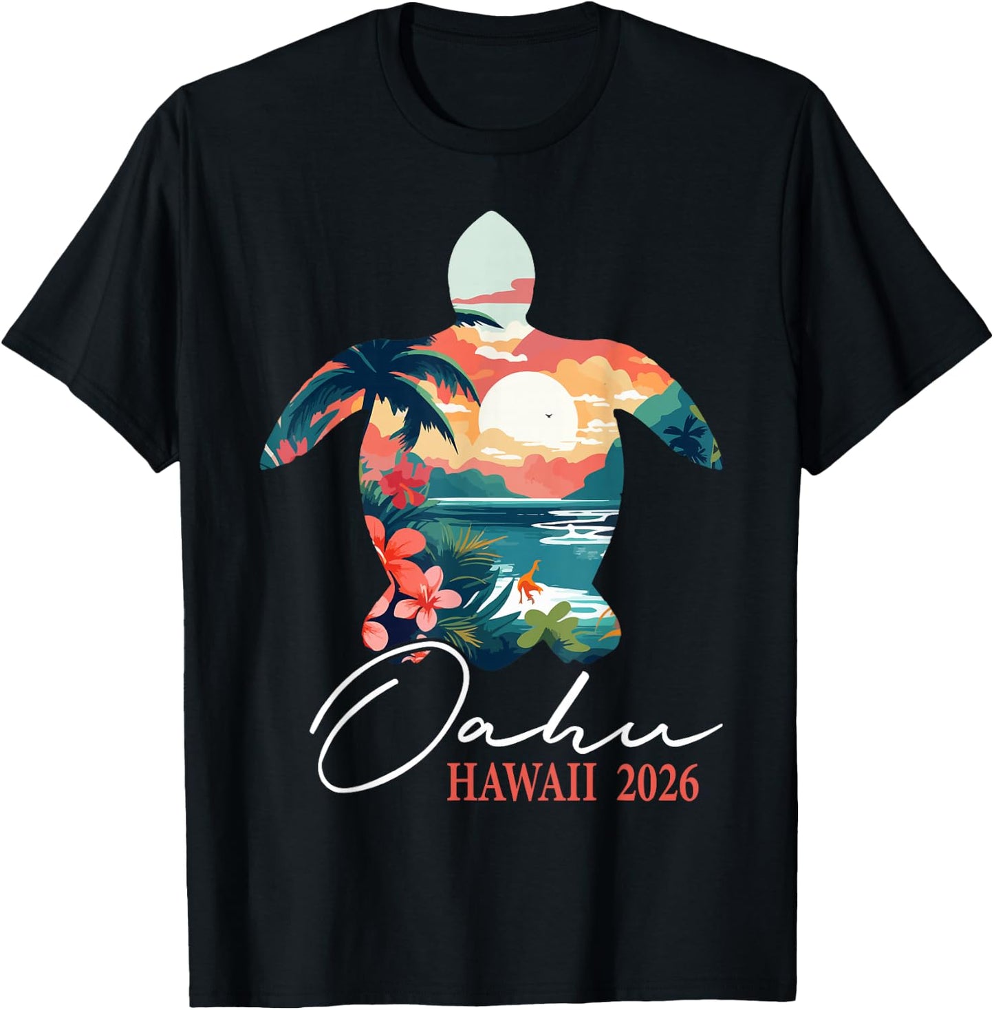 Oahu Hawaii 2026 Vacation Beach Matching Family Group T-Shirt - T-Shirt | Black