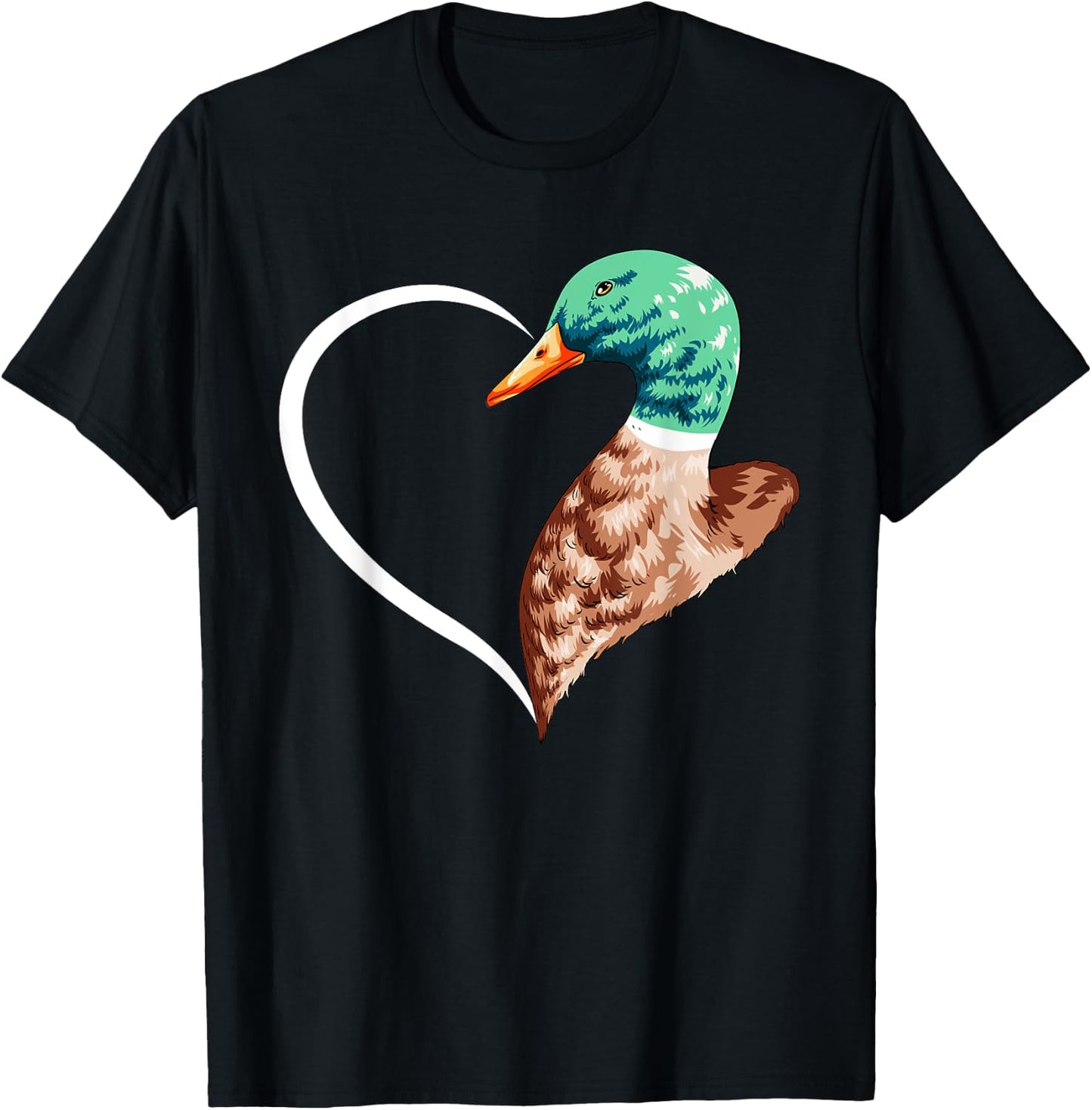 Duck Shirts Girls Kids Heart Cute Duck T-Shirt - T-Shirt | Black