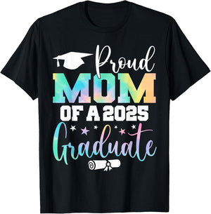 Senior 2025 Proud Mom Of A Class Of 2025 Graduate Mother T-Shirt - T-Shirt | Black