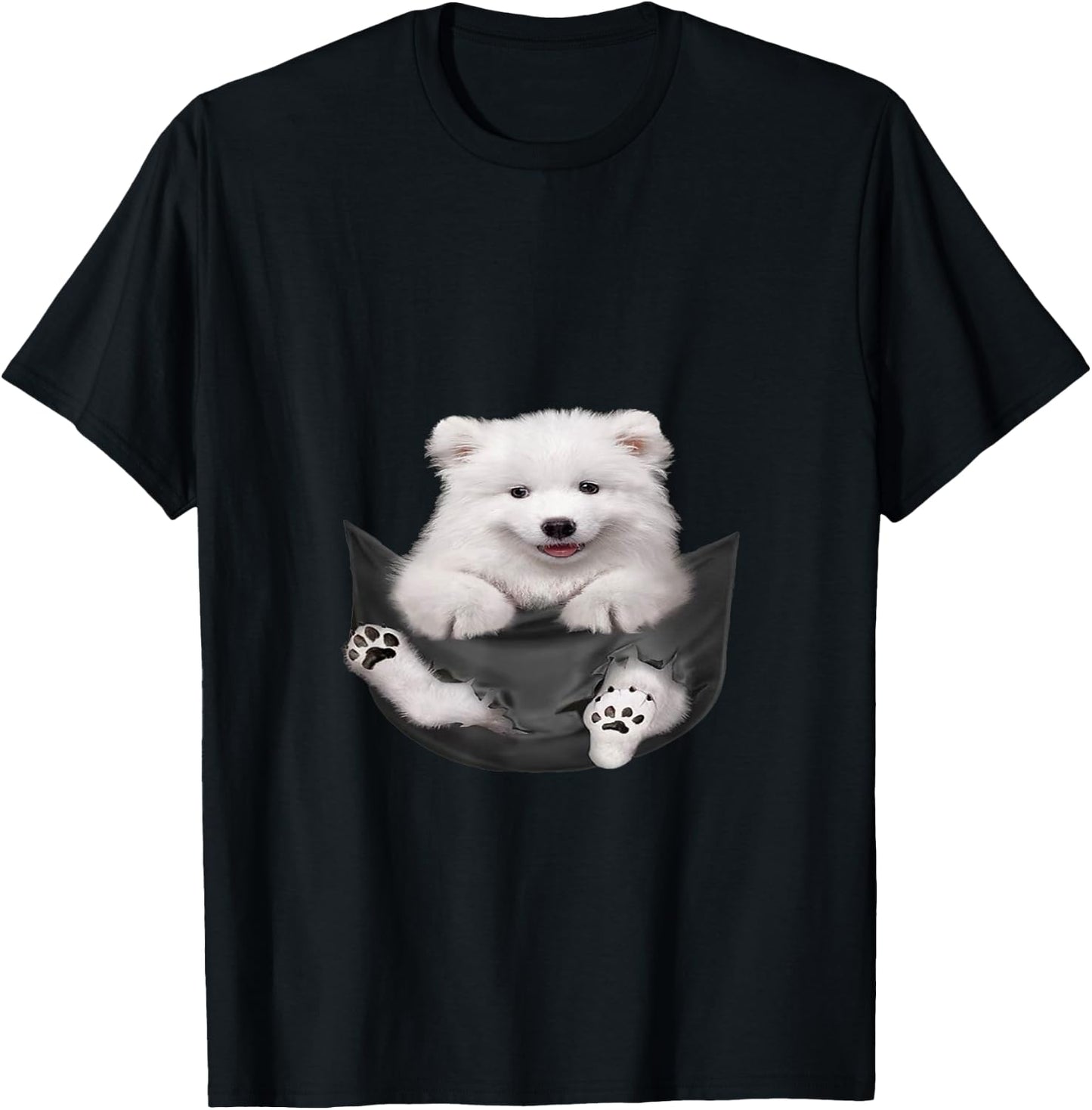 Dog Lovers Gifts Samoyed In Pocket Funny Dog Gift Samoyed Men Women Girls Kids T-Shirt - T-Shirt | Black