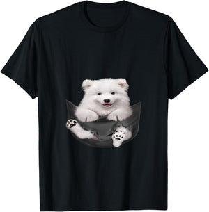 Dog Lovers Gifts Samoyed In Pocket Funny Dog Gift Samoyed Men Women Girls Kids T-Shirt - T-Shirt | Black