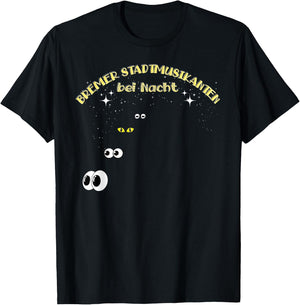 Bremer Stadtmusikanten bei Nacht , black T-Shirt - T-Shirt | Black