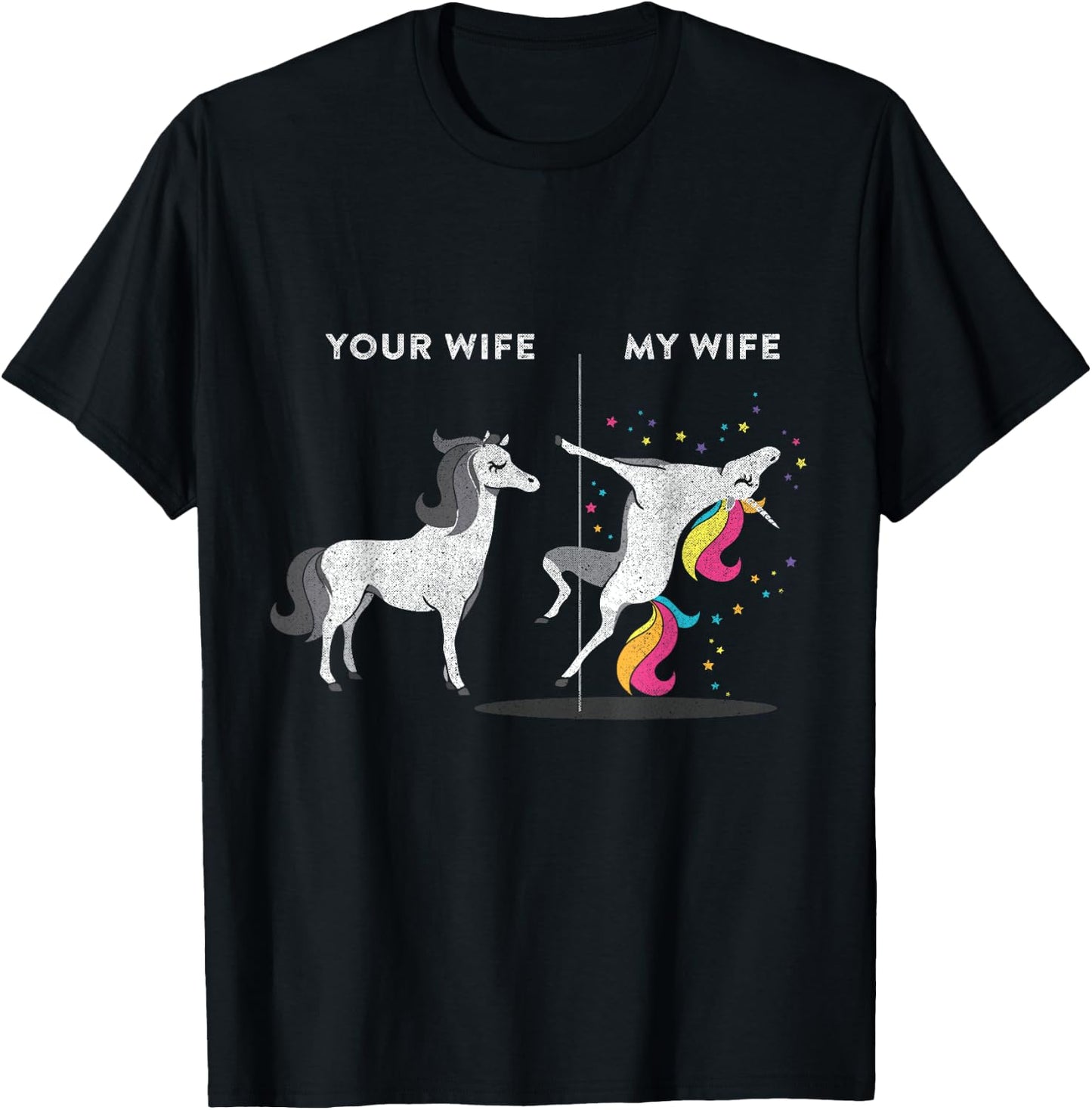 Your Wife vs My Wife Unicorn T-Shirt - T-Shirt | Black