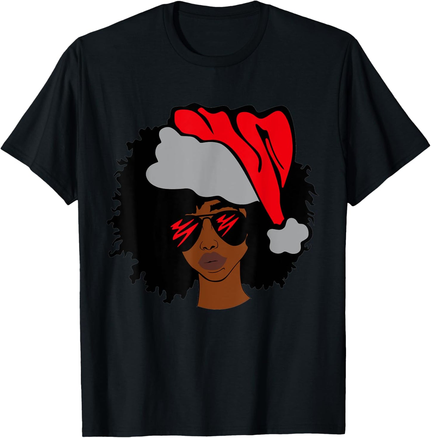 American African Christmas Santa Claus T-Shirt - T-Shirt | Black