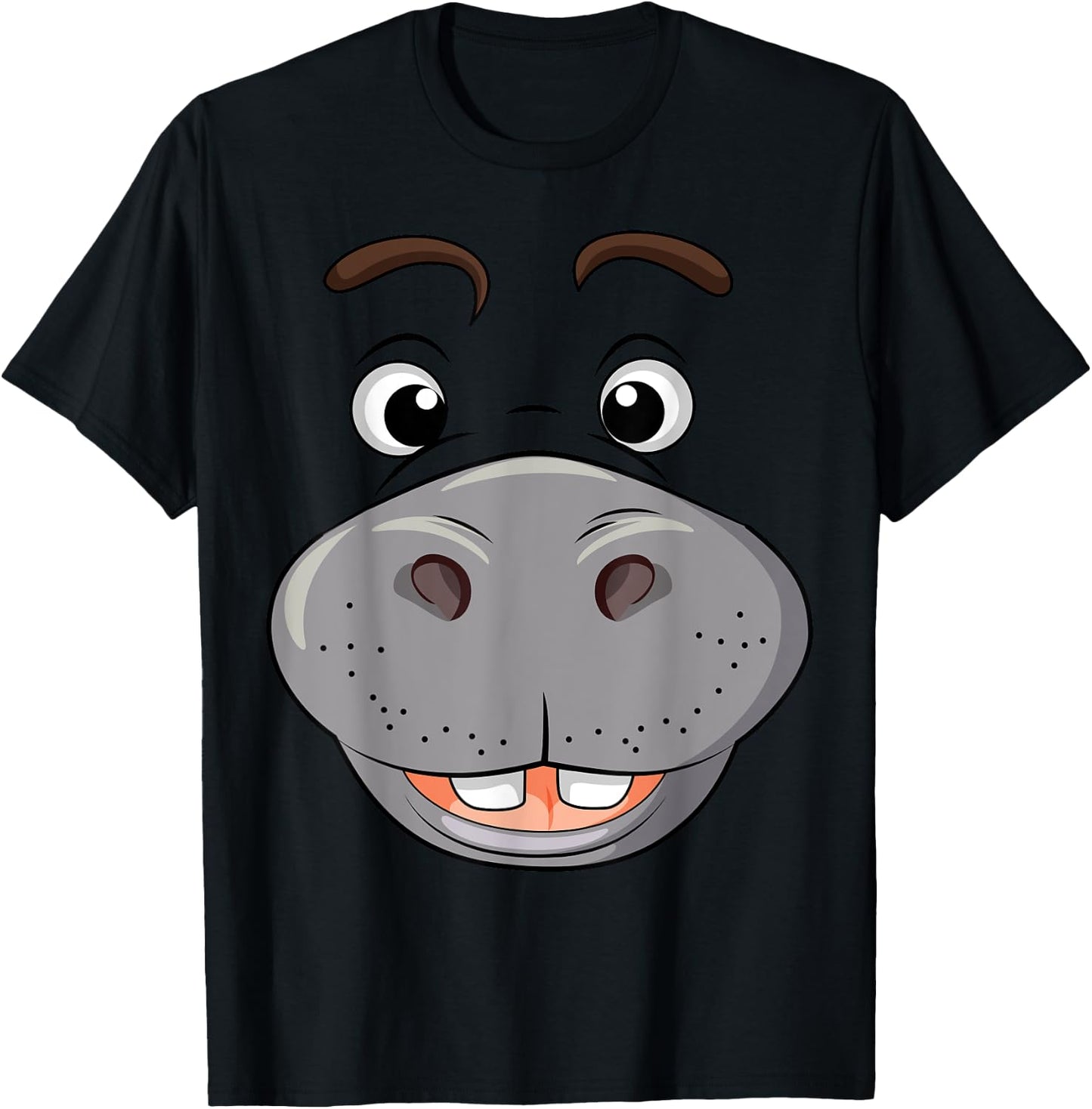Funny Hippopotamus Hippo Face Cosplay DIY Costume Halloween T-Shirt - T-Shirt | Black