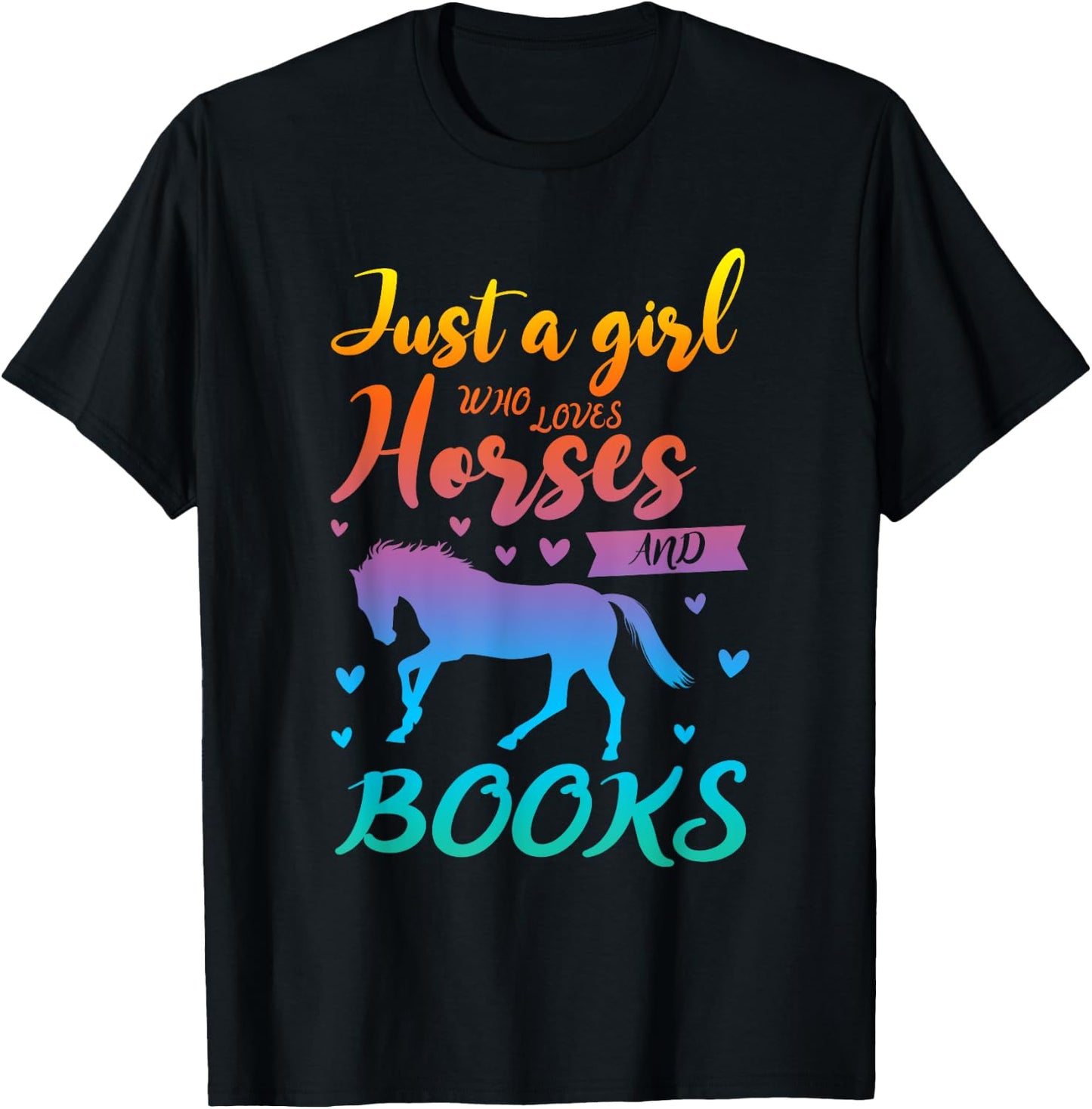 Just a Girl who loves horses and books Book Lover T-Shirt - T-Shirt | Black
