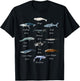 Types Of Whales Watercollor Cute Ocean Mammals Guide T-Shirt - T-Shirt | Black
