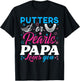 Putters Or Pearls Papa Loves You Baby Reveal Party Family T-Shirt - T-Shirt | Black