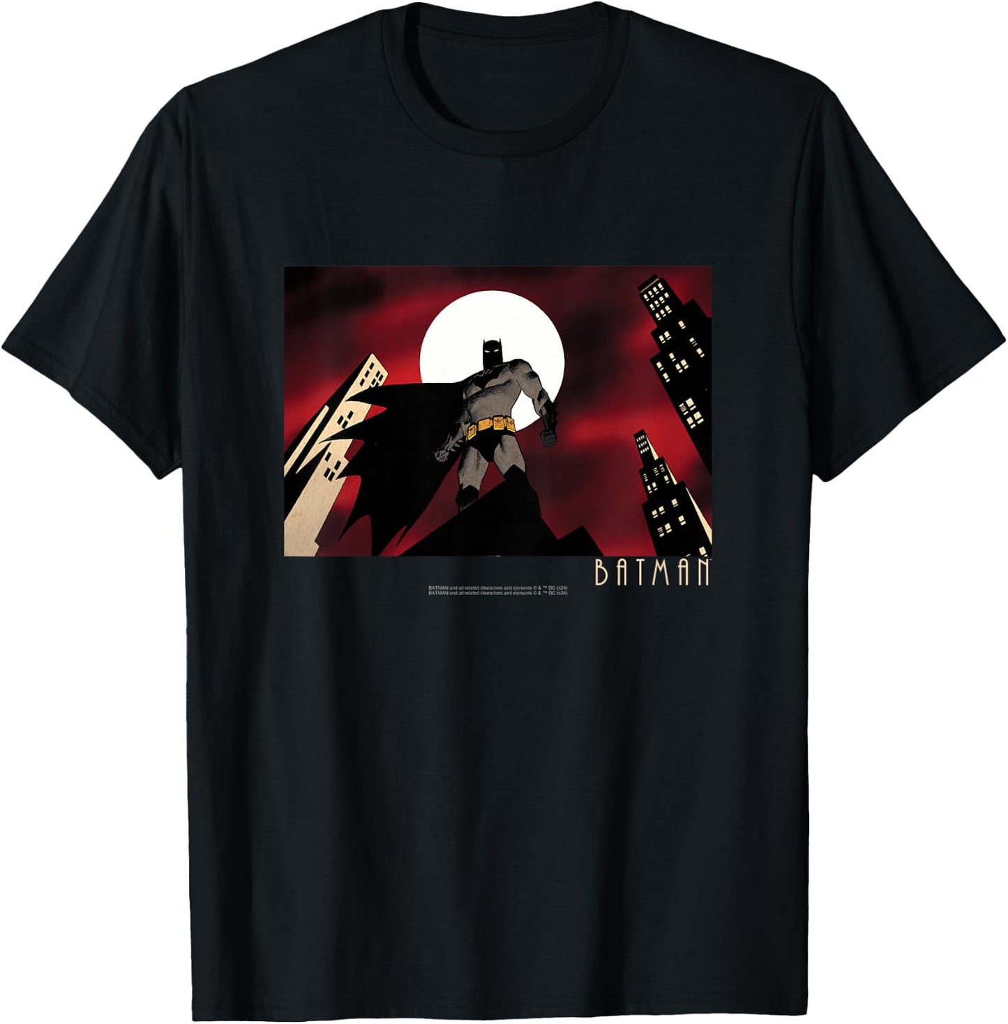 Kids Batman Red Sky Landscape Camiseta , Black, 2 T-Shirt - T-Shirt | Black