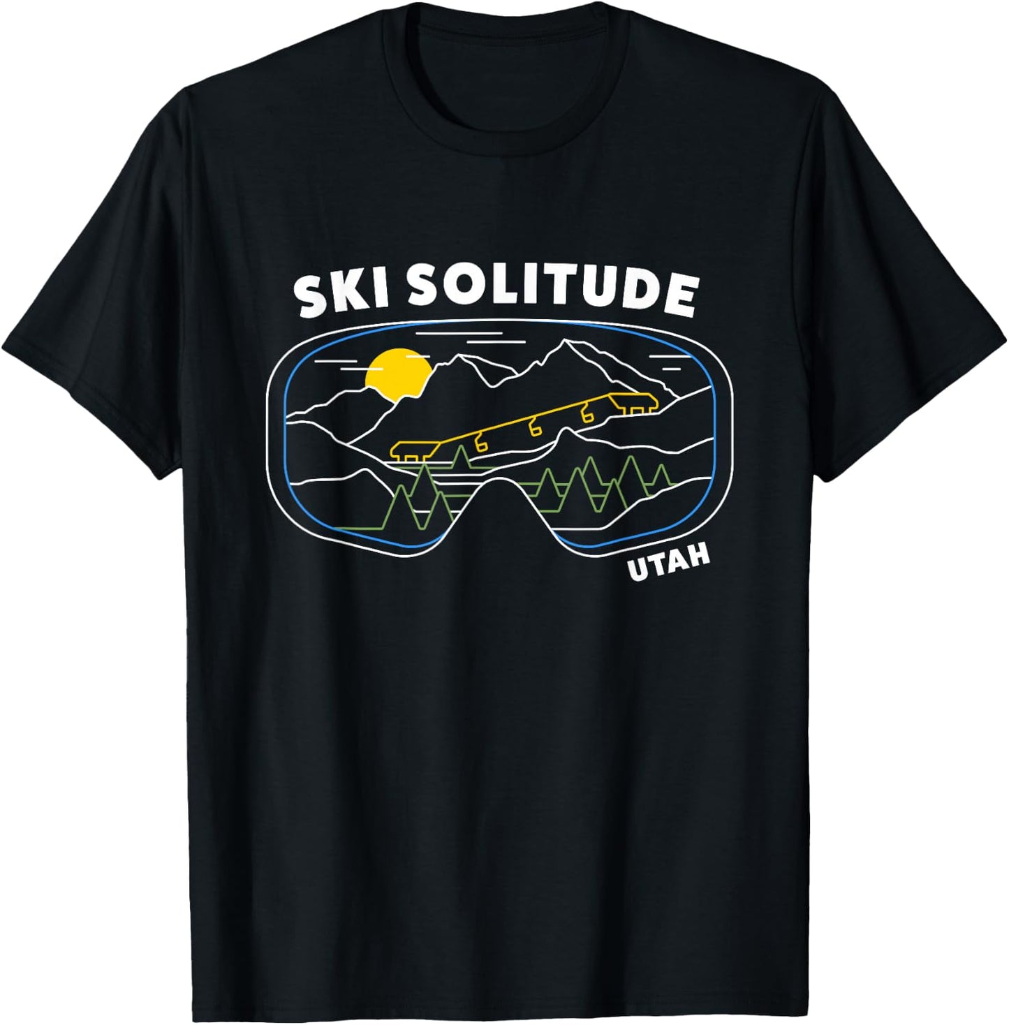 Retro Ski Solitude Utah Ski Resort - US Ski Resort Snowboard T-Shirt - T-Shirt | Black