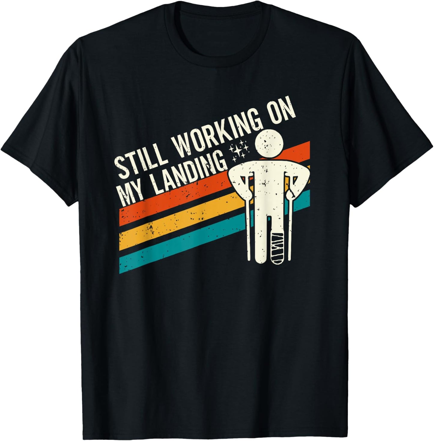 Knochenbruch Genesungswünsche - Gebrochenes Bein Spruch - Fraktur Gipsbein - - Schwarz - S - Cartoon - Klassisch - Crew-Ausschnitt - Kurzarm T-Shirt - T-Shirt | Black