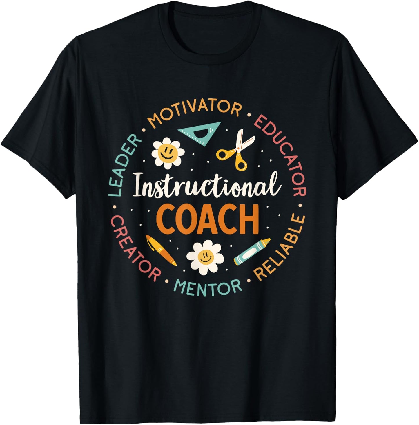 Instructional Coach Back To School Teacher T-Shirt - T-Shirt | Black