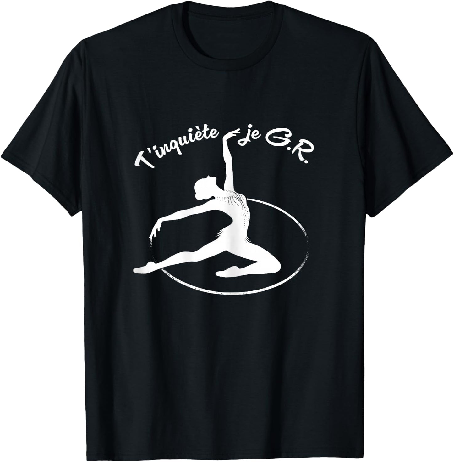 GRS Don't worry, I manage Humor Rhythmic Gymnastics Hoop , Black, Female X-Small T-Shirt - T-Shirt | Black