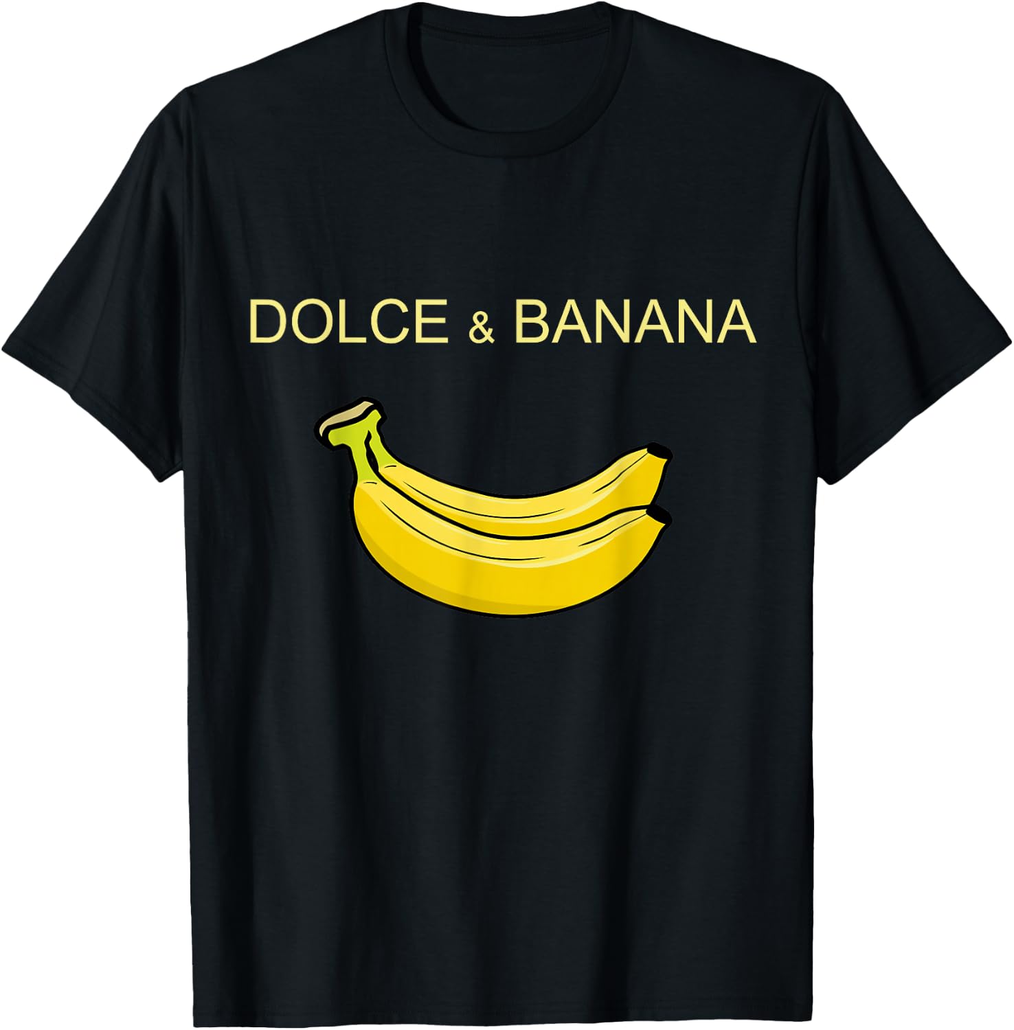 Dolce and Banana Funny Cute Graphic Design Banana T-Shirt - T-Shirt | Black