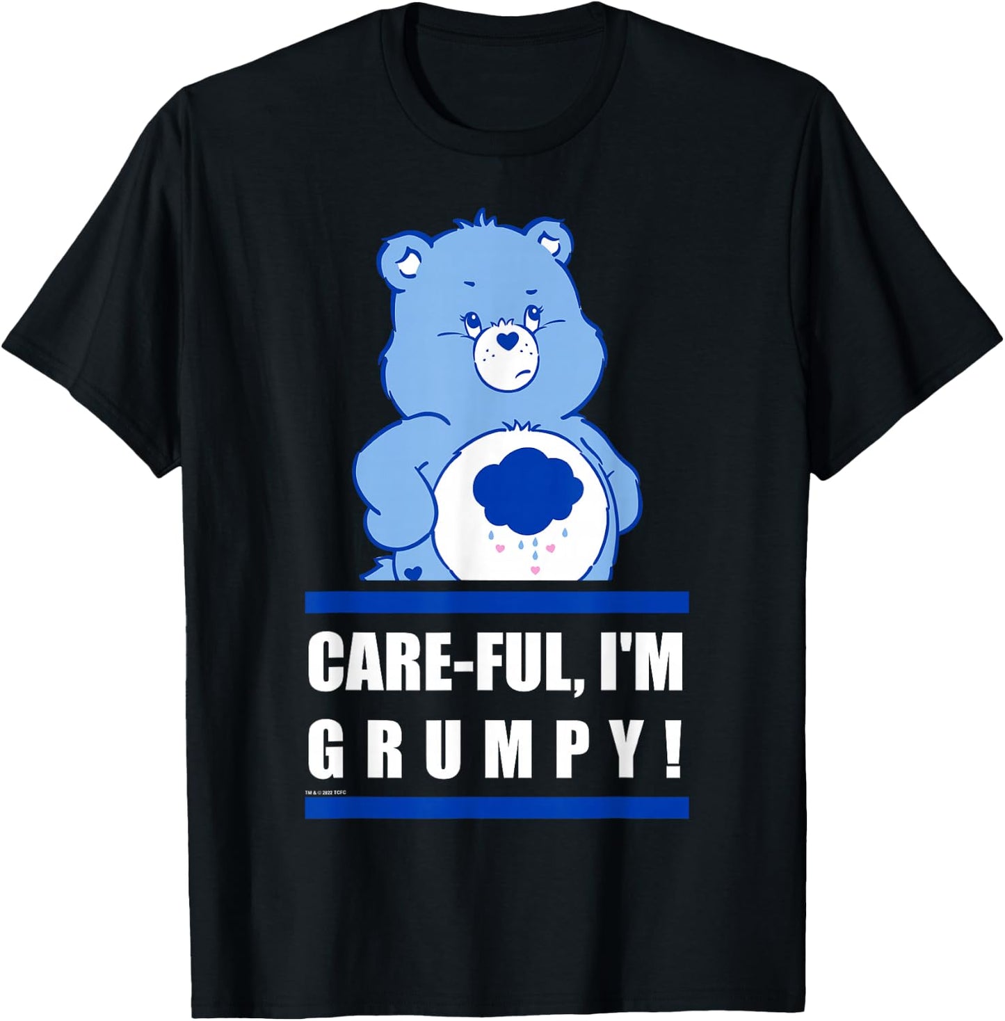 Care Bears Grumpy Bear Care-Ful I'm Grumpy Collegiate Text T-Shirt - T-Shirt | Black