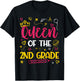 Queen Of 2nd Grade Back To School Second Grade Gifts Girls T-Shirt - T-Shirt | Black