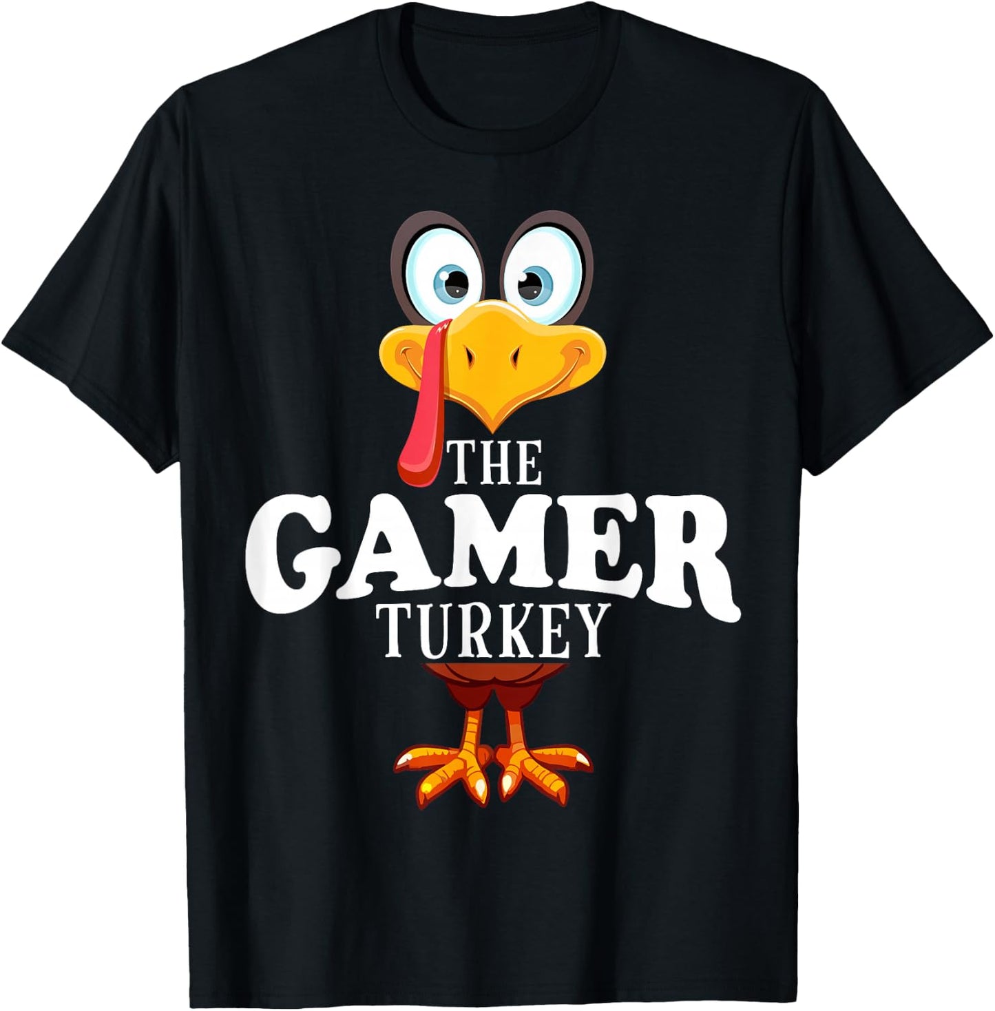 Thanksgiving The Gamer Turkey Pajama T-Shirt - T-Shirt | Black