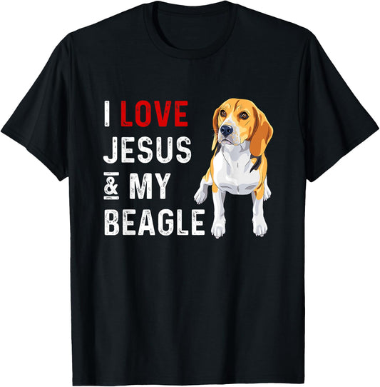 I Love Jesus And My Beagle T-Shirt - T-Shirt | Black