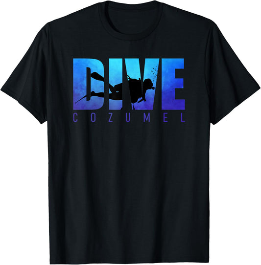 DIVE COZUMEL Scuba Diving Snorkeling Beach Lover Vacation T-Shirt - T-Shirt | Black
