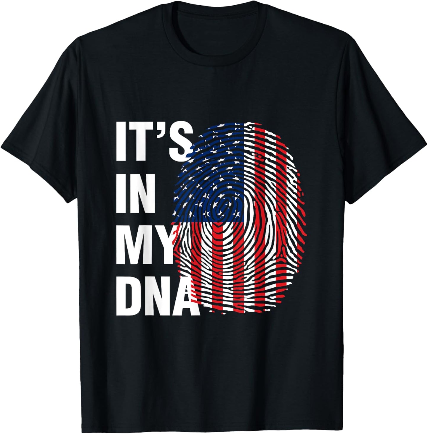 It's in My DNA USA - American Flag Fingerprints T-Shirt - T-Shirt | Black