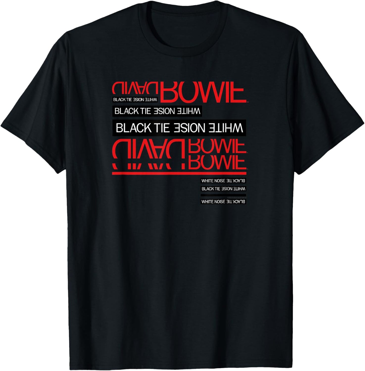 Offiziell David Bowie Music Rock Black Tie White Noise T-Shirt - T-Shirt | Black