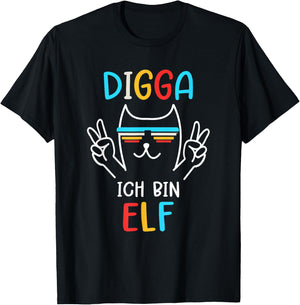 11 Jahre Geburtstag Junge Digga Ich Bin Elf T-Shirt - T-Shirt | Black