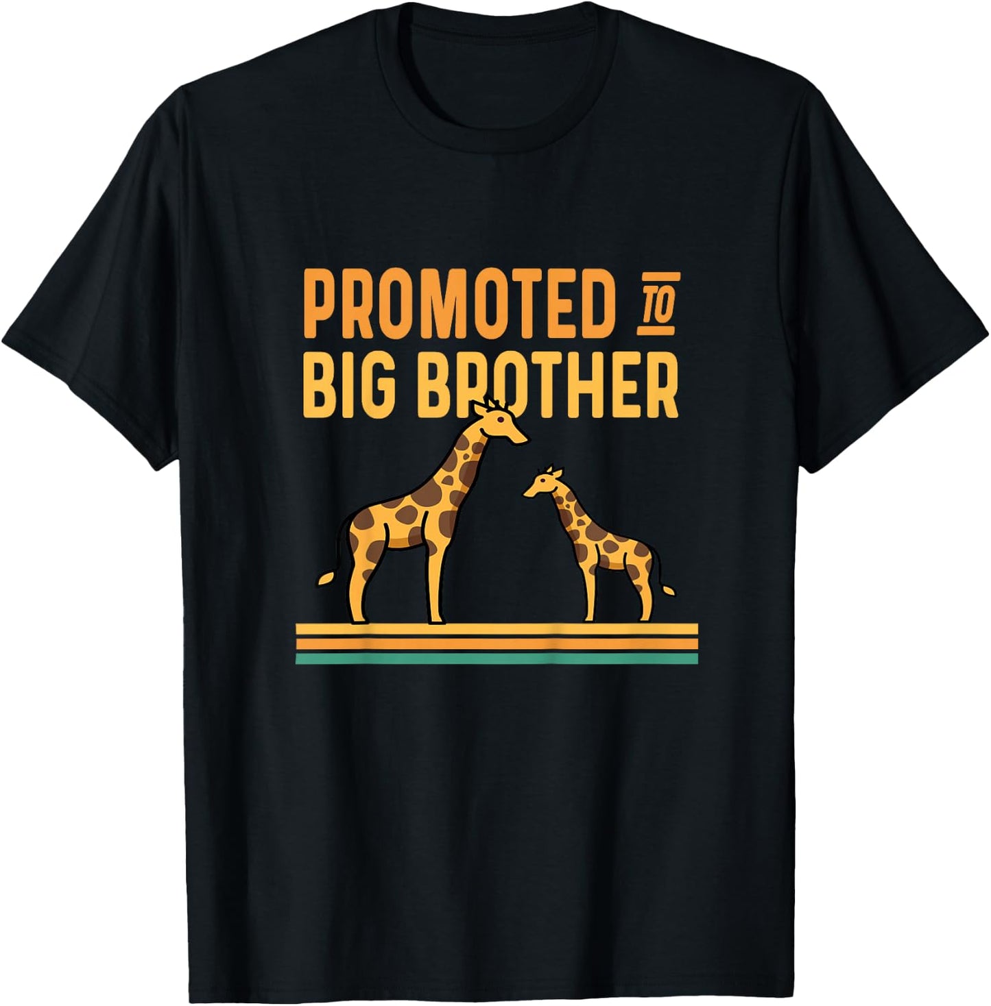 Promoted to Big Brother Baby Announcement - Giraffe T-Shirt - T-Shirt | Black